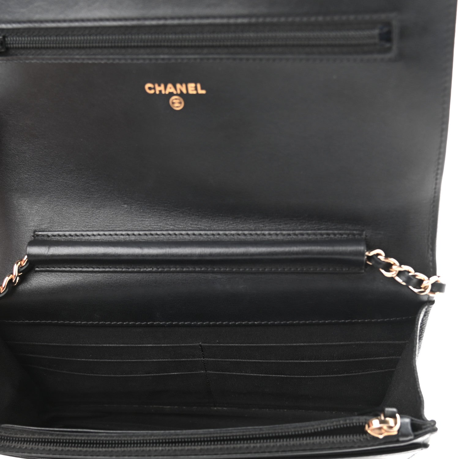 Chanel Caviar Quilted Vintage Mademoiselle Wallet On Chain WOC Black 5 of 12