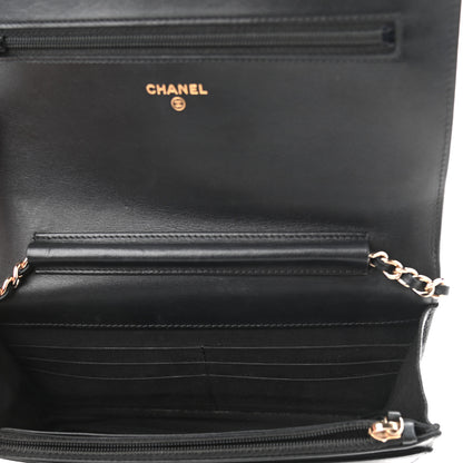 Chanel Caviar Quilted Vintage Mademoiselle Wallet On Chain WOC Black 5 of 12