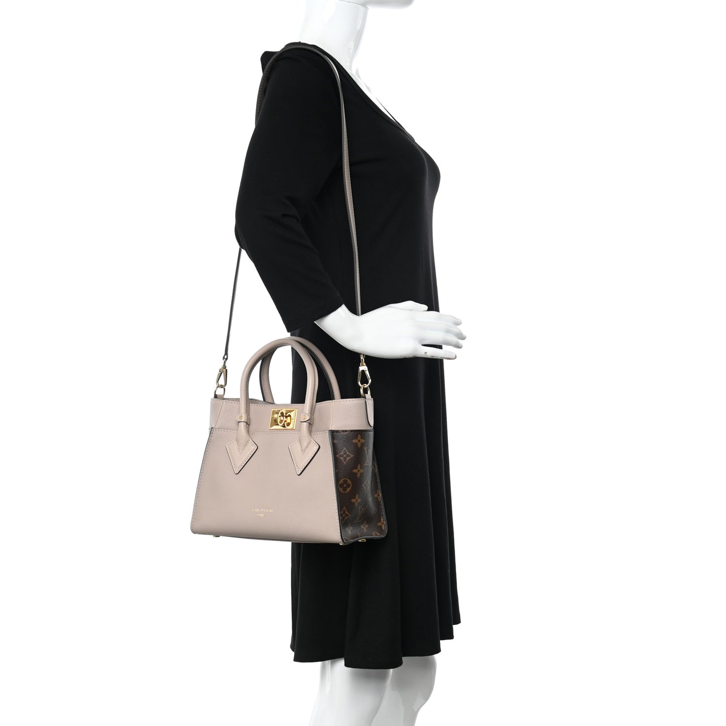 Calfskin Monogram On My Side PM Greige