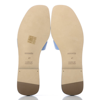 Hermes Epsom Oran Sandals 41 Bleu Paradis 5 of 10