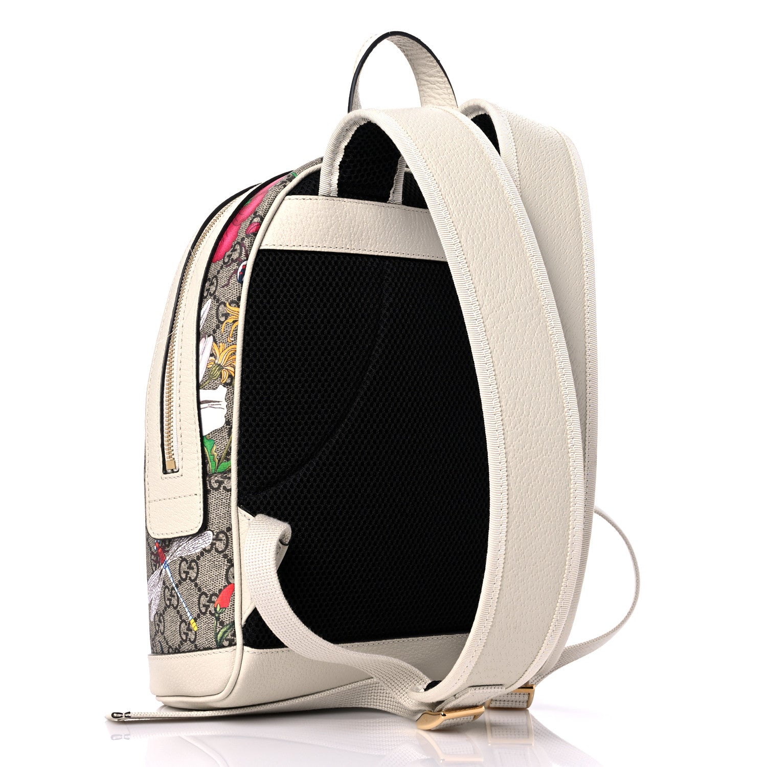 Gucci GG Supreme Monogram Flora Web Small Ophidia Day Backpack White 3 of 13