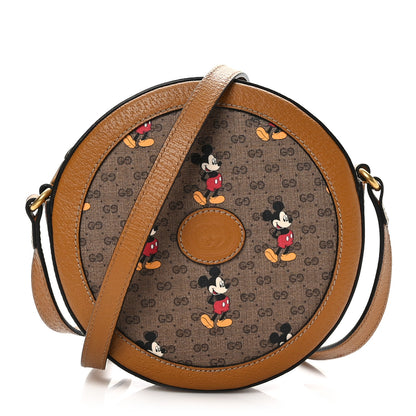 Gucci X DISNEY Mini Vintage GG Supreme Monogram Mickey Mouse Round Shoulder Bag Beige Vintage Sun Oil 1 of 10