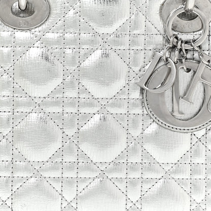 Christian Dior Metallic Grained Calfskin Cannage Small Lucky Badges My Lady Dior Silver 7 of 11