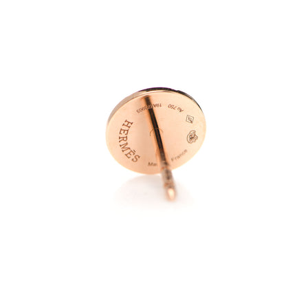 Hermes 18K Rose Gold TPM Ex-Libris Stud Earrings 4 of 5