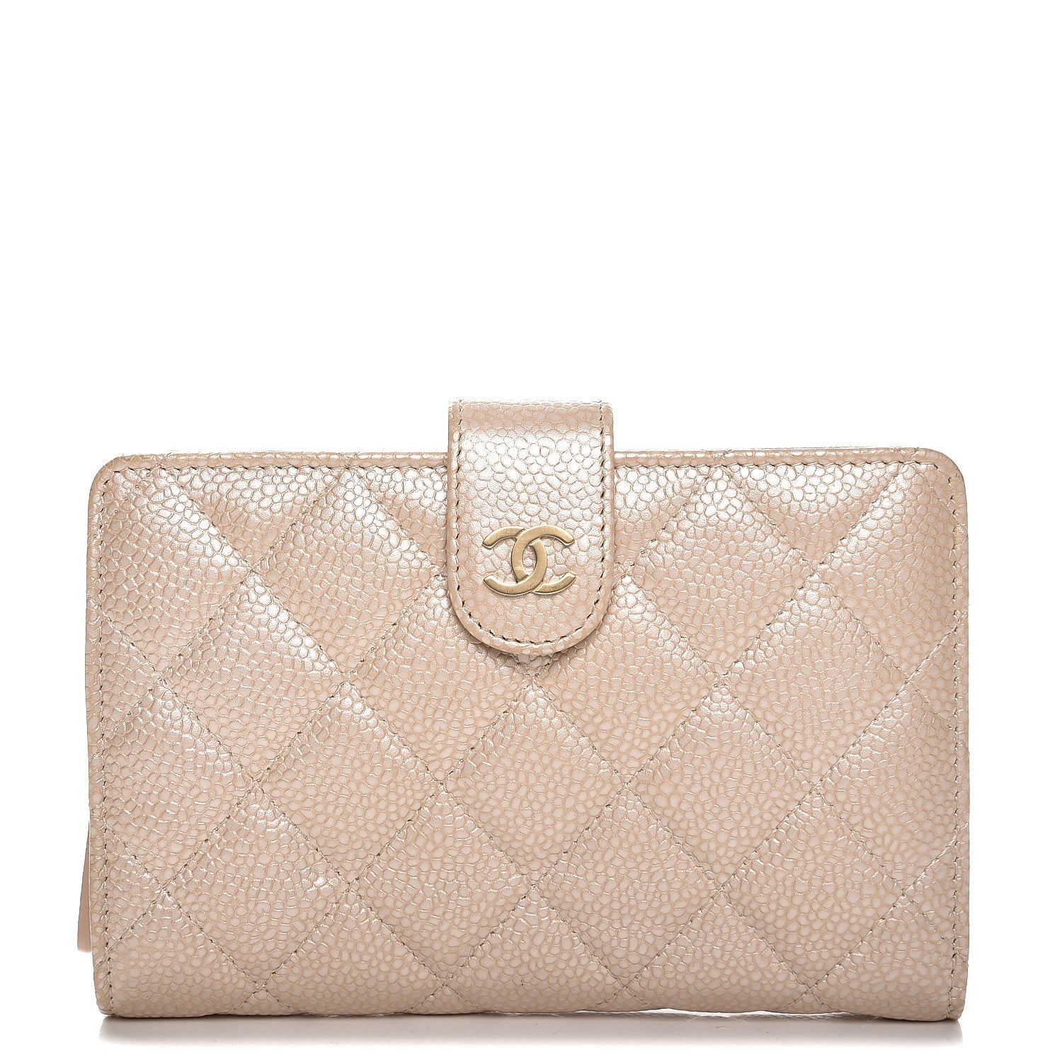 Chanel Iridescent Caviar Quilted Zipped Pocket Wallet Beige Clair 1 of 10