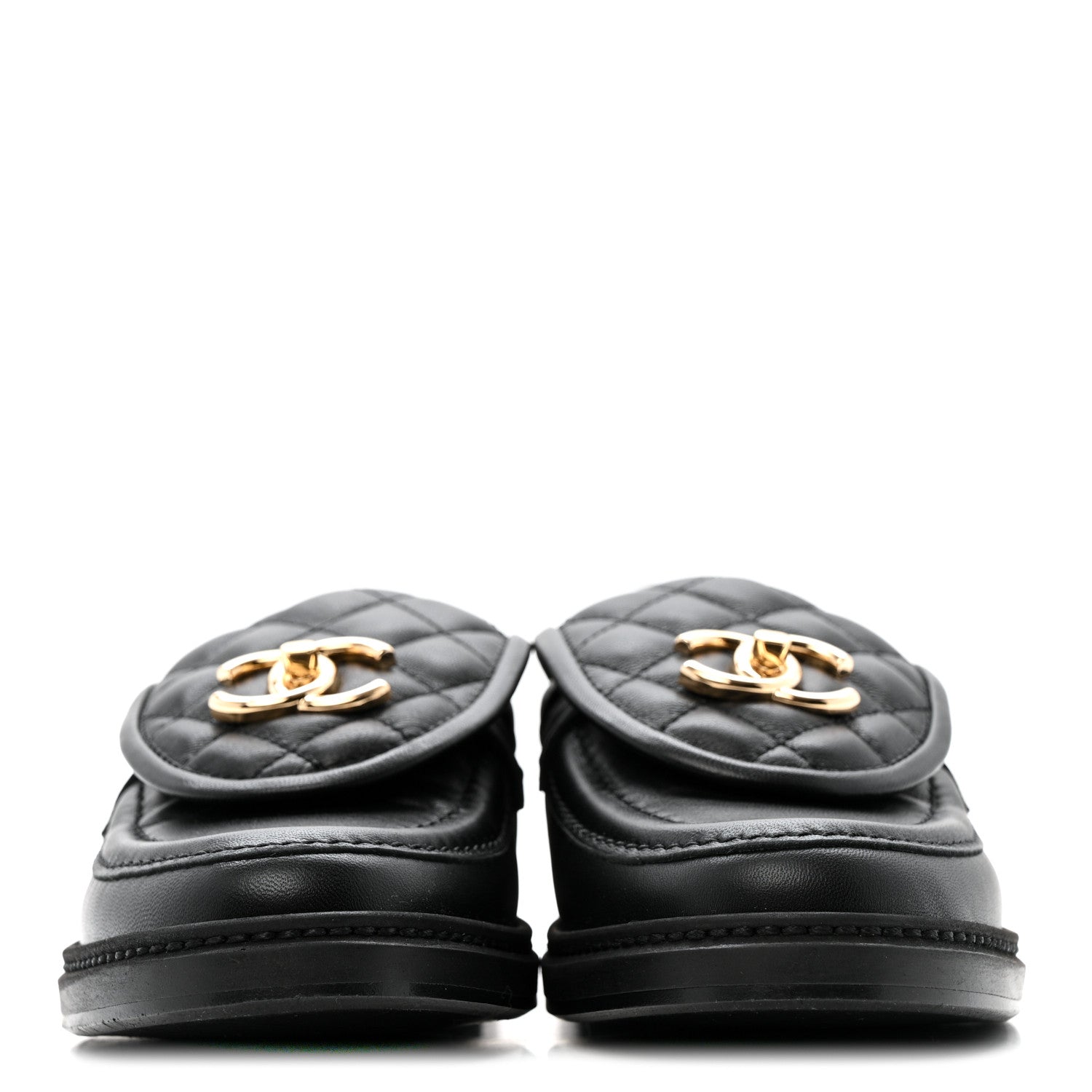 Chanel Lambskin Quilted CC Turnlock Loafers 36 Black 2 of 12