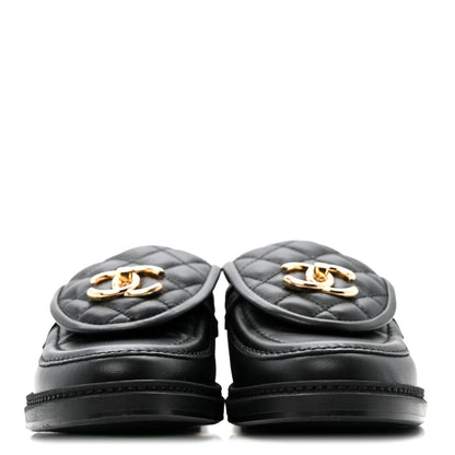 Chanel Lambskin Quilted CC Turnlock Loafers 36 Black 2 of 12