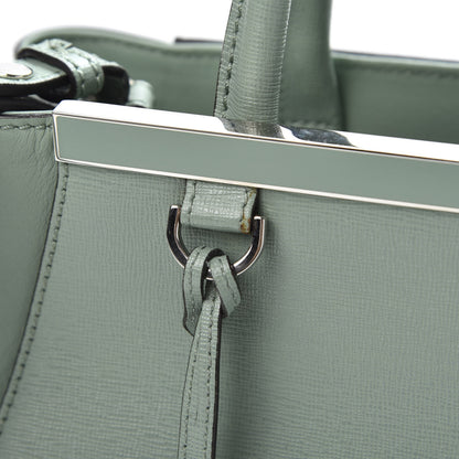 Fendi Vitello Elite Flamingo Petite 2Jours Tote Menta 7 of 9
