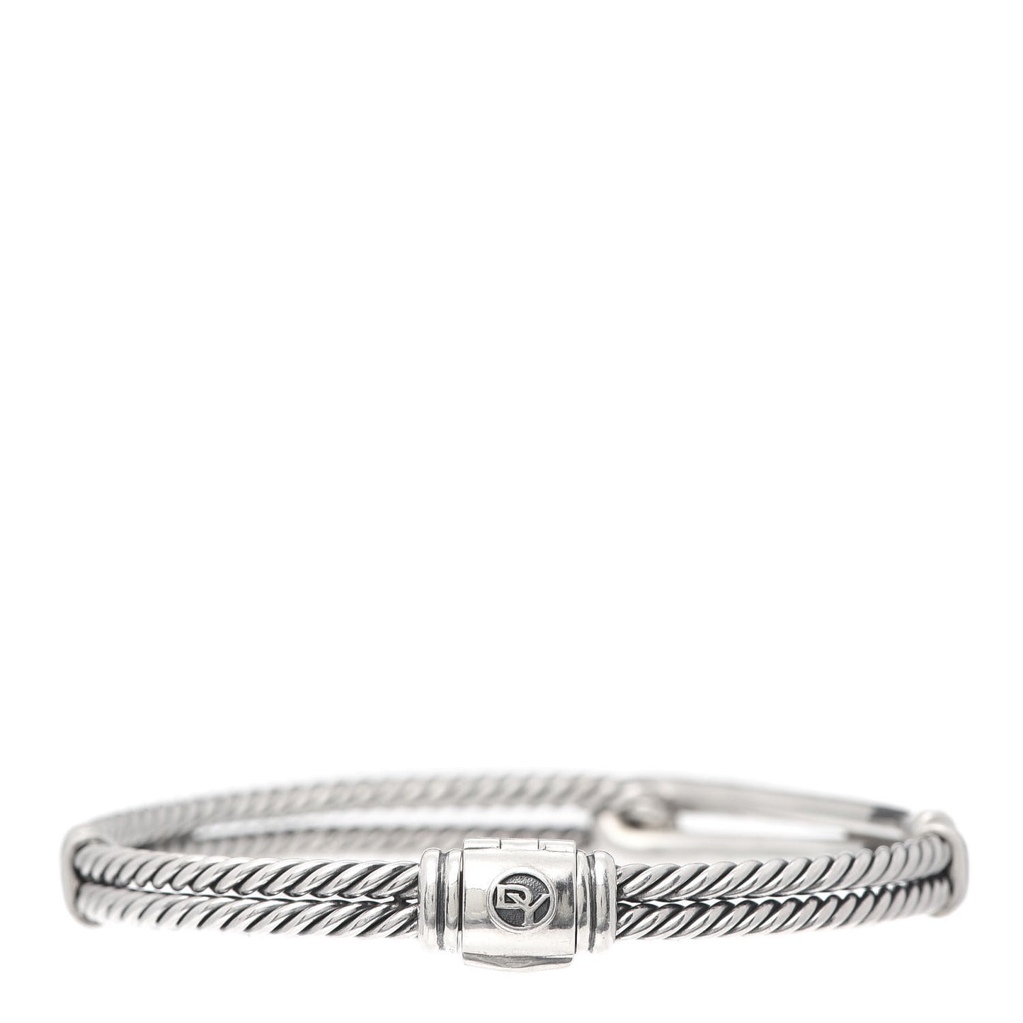Sterling Silver Black Diamond 7mm Petite Pave Single Loop Labyrinth Bracelet