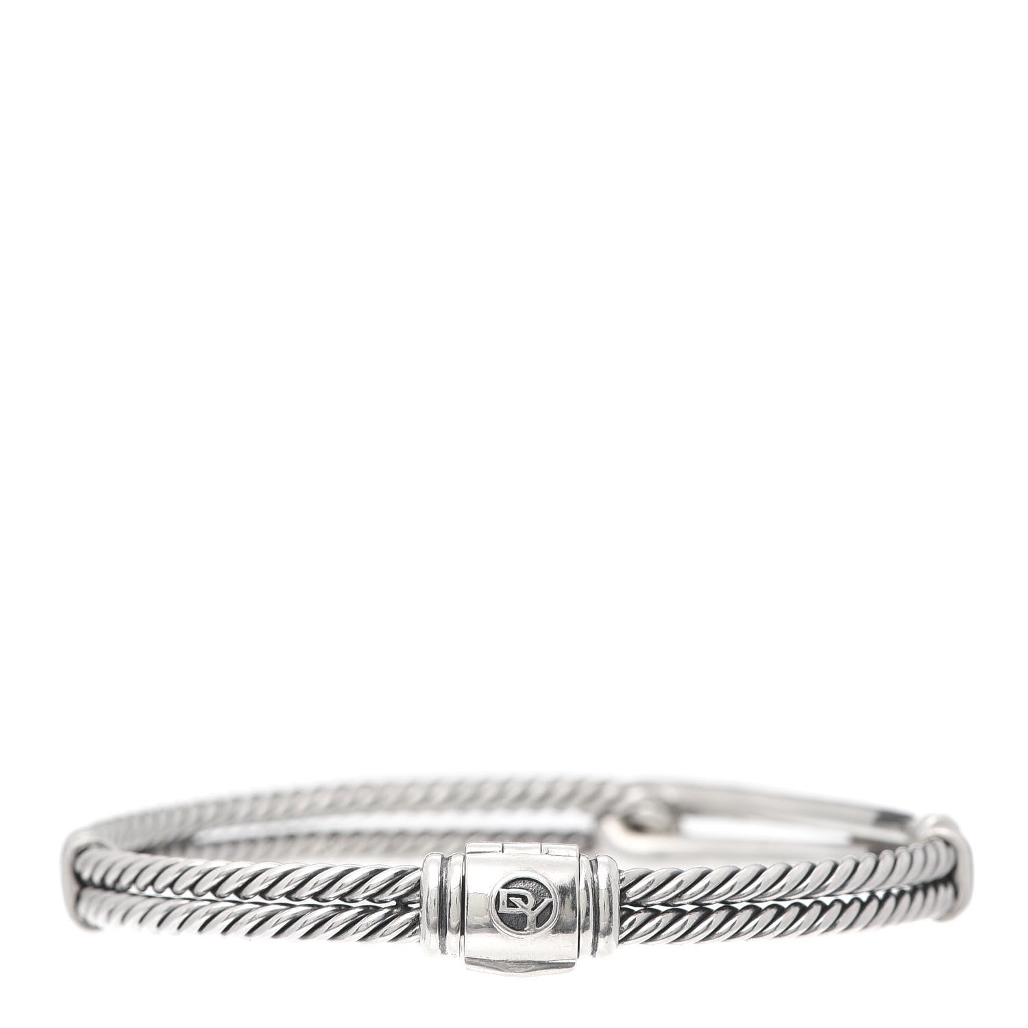 David Yurman Sterling Silver Black Diamond 7mm Petite Pave Single Loop Labyrinth Bracelet 3 of 5