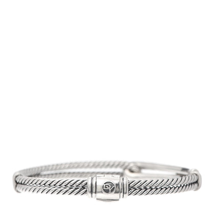 David Yurman Sterling Silver Black Diamond 7mm Petite Pave Single Loop Labyrinth Bracelet 3 of 5