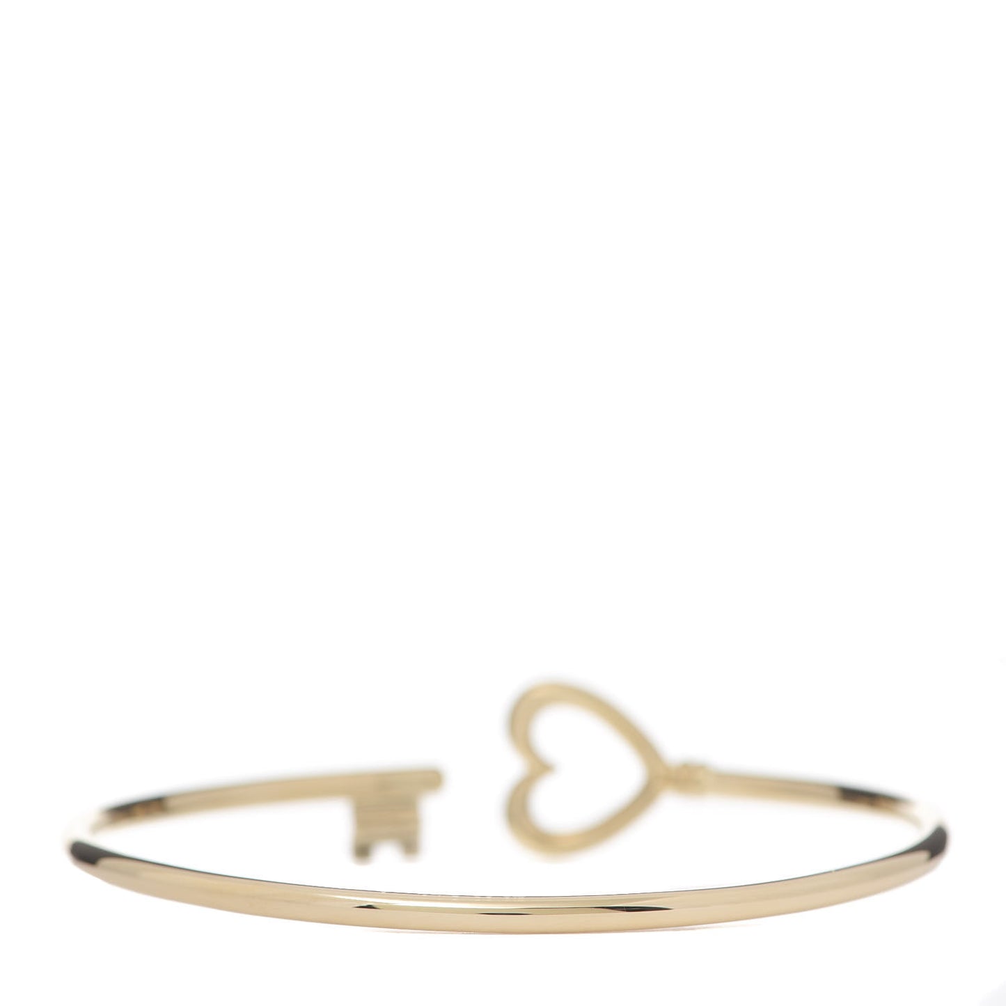18K Yellow Gold Wire Heart Key Bracelet