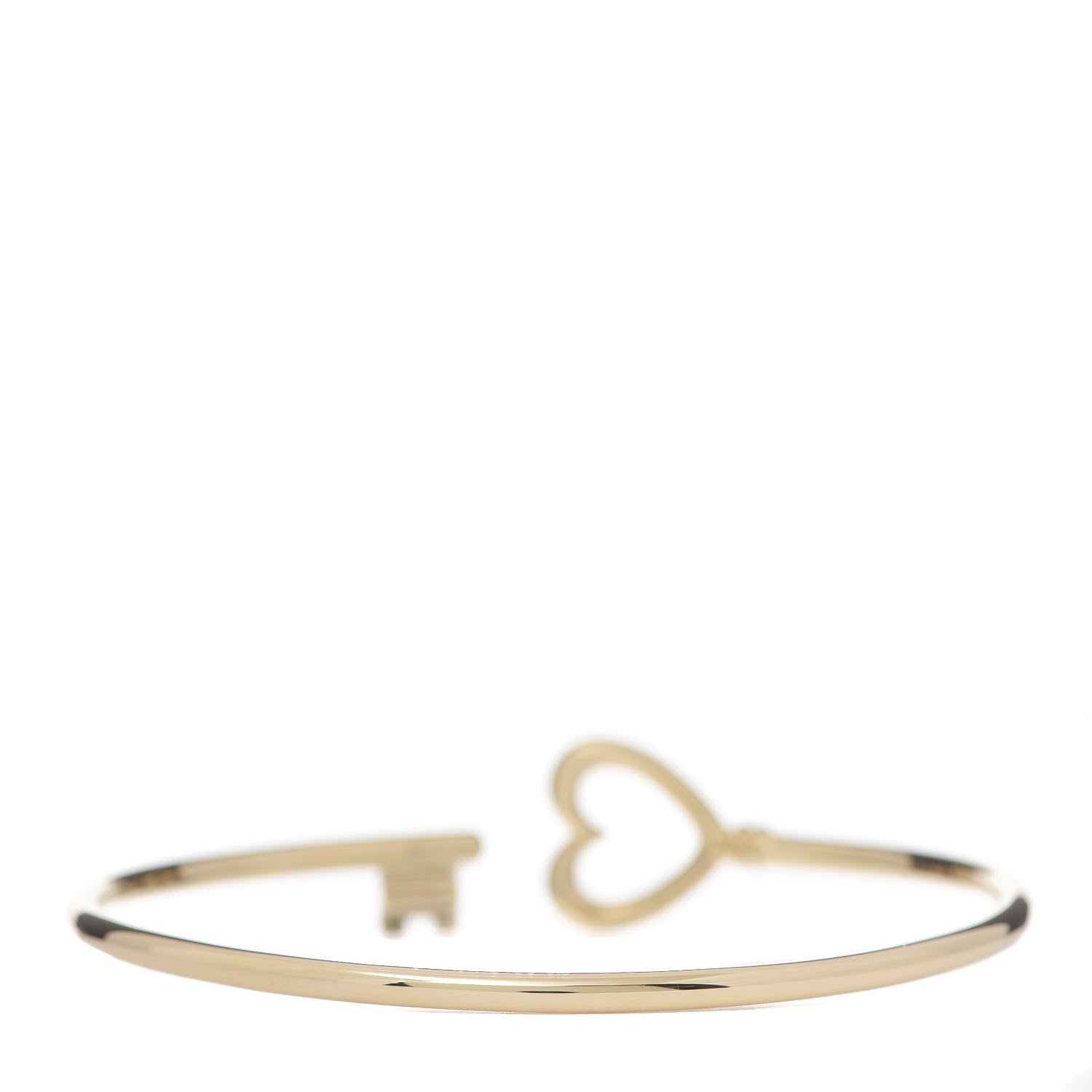 Tiffany 18K Yellow Gold Wire Heart Key Bracelet 3 of 5