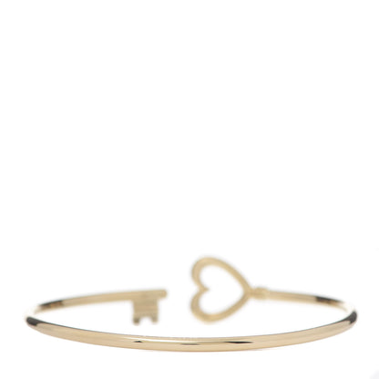 Tiffany 18K Yellow Gold Wire Heart Key Bracelet 3 of 5