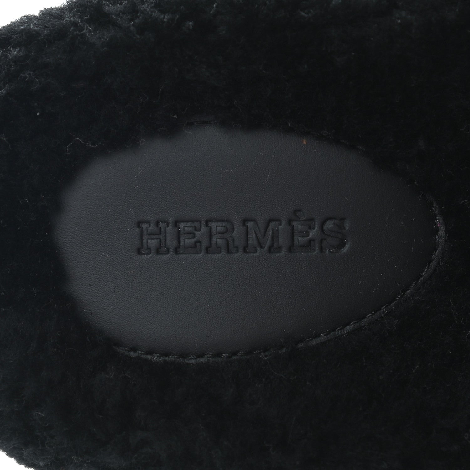 Hermes Calfskin Woolskin Womens Chypre Sandals 36 Black 6 of 8