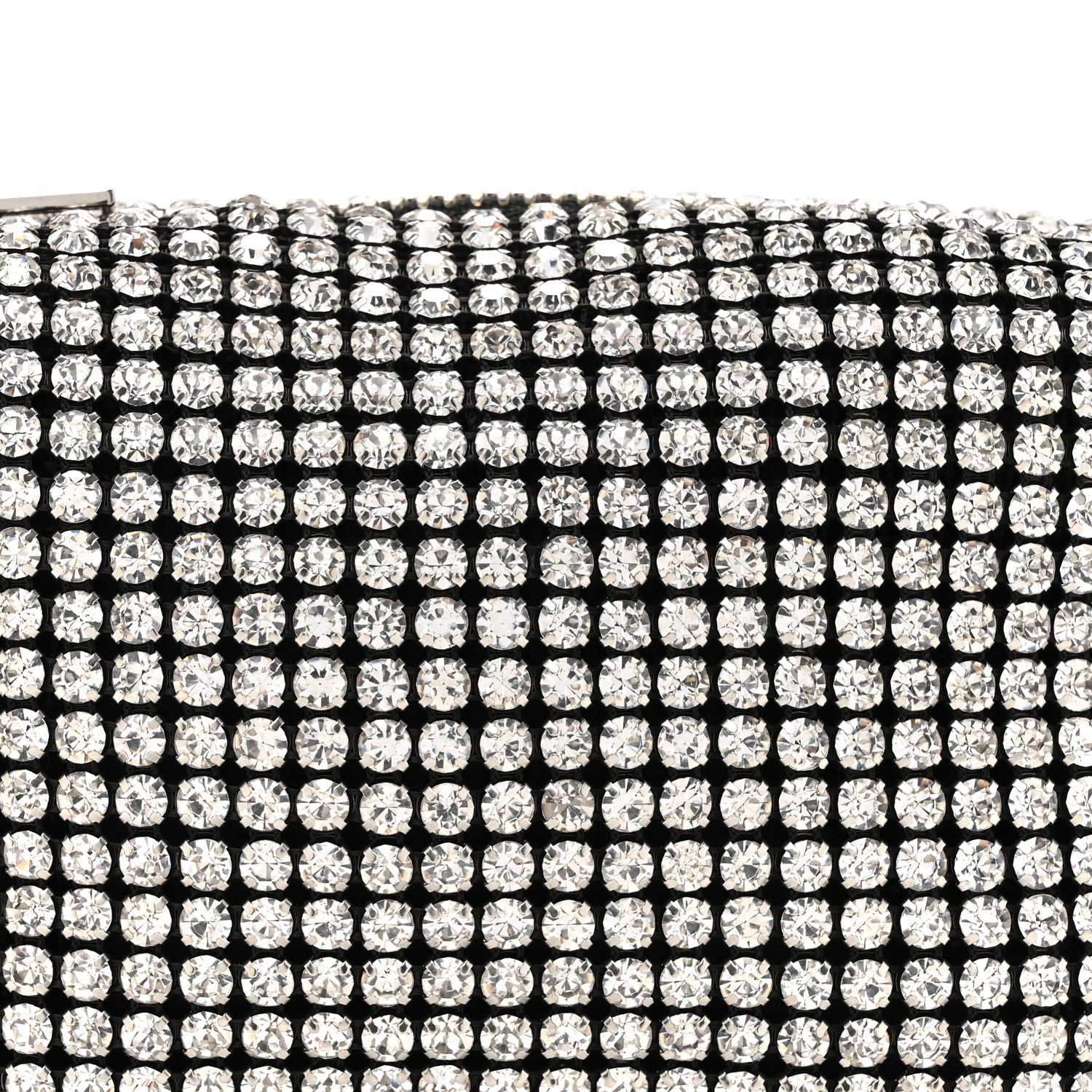 Alexander Wang Mesh Crystal Rhinestone Mini Heiress Pouch Black Silver 7 of 9