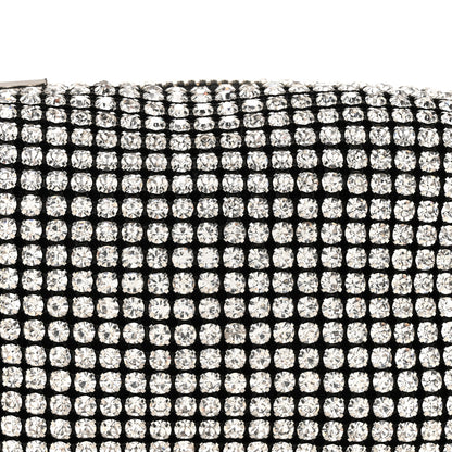 Alexander Wang Mesh Crystal Rhinestone Mini Heiress Pouch Black Silver 7 of 9