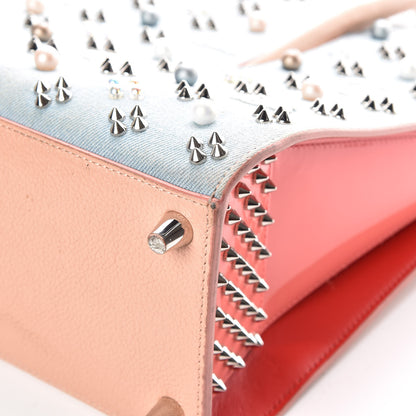 Christian Louboutin Denim Calfskin Patent Pearl Studded Loubinthesky Medium Paloma Blue 24 of 29