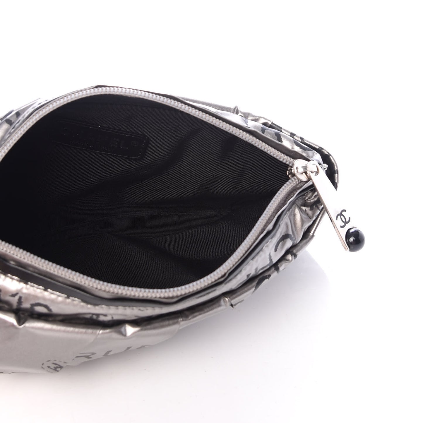 Coated Canvas Small Unlimited Clutch Dark Silver