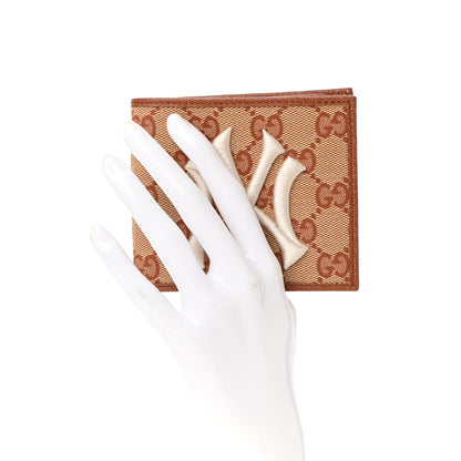 Gucci X MLB Monogram NY Yankees Bi-Fold Wallet Beige Ruggine Ivory 2 of 9