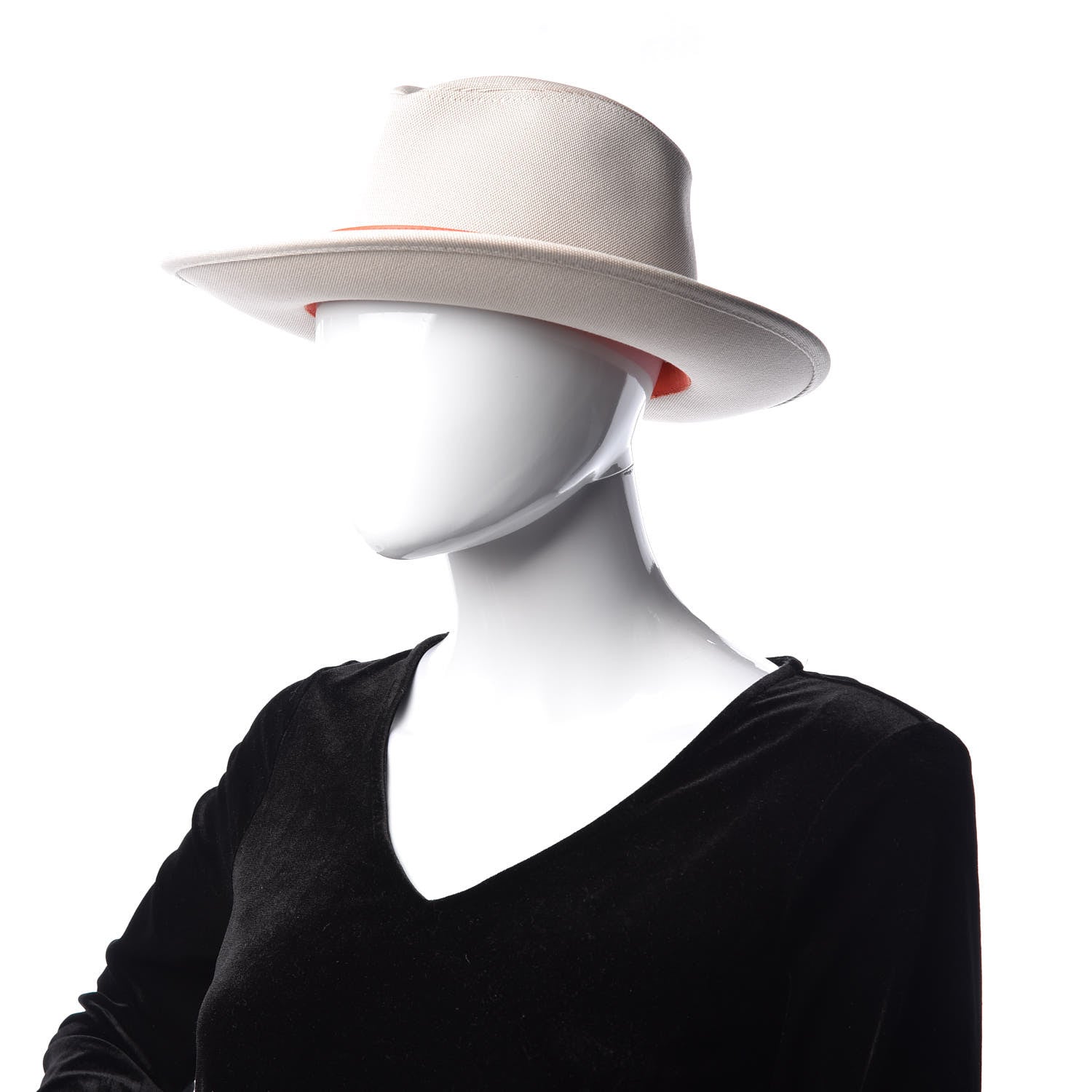 Hermes Toile Lambskin Hat 56 Natural 2 of 10
