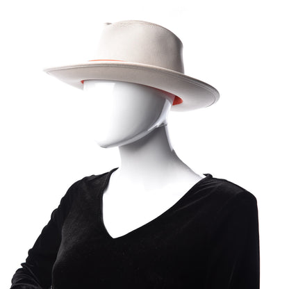 Hermes Toile Lambskin Hat 56 Natural 2 of 10