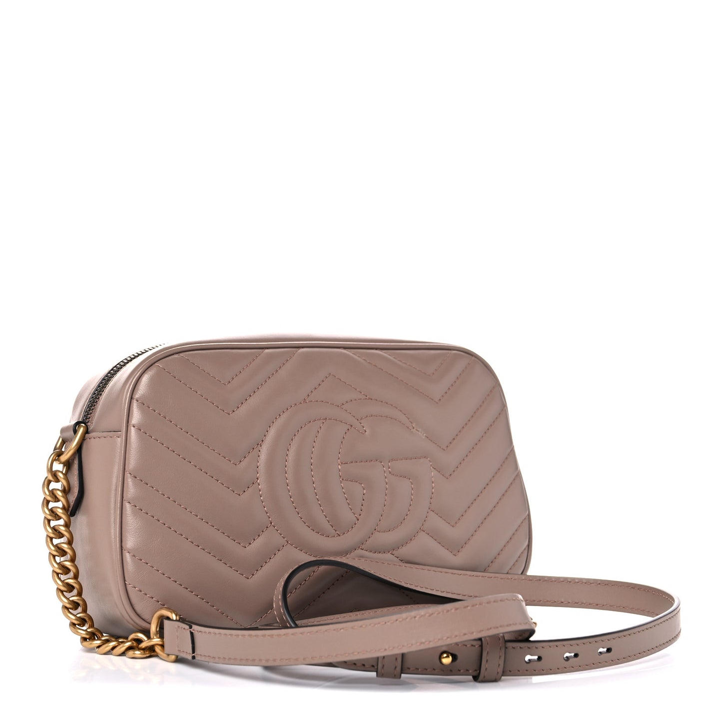 Calfskin Matelasse Small GG Marmont Chain Shoulder Bag Porcelain Rose