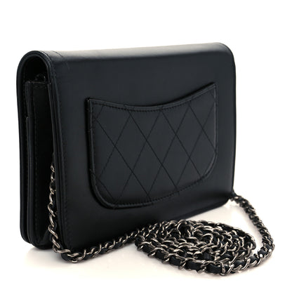 Chanel Calfskin Chain 20s Signe Wallet on Chain WOC Black 3 of 11