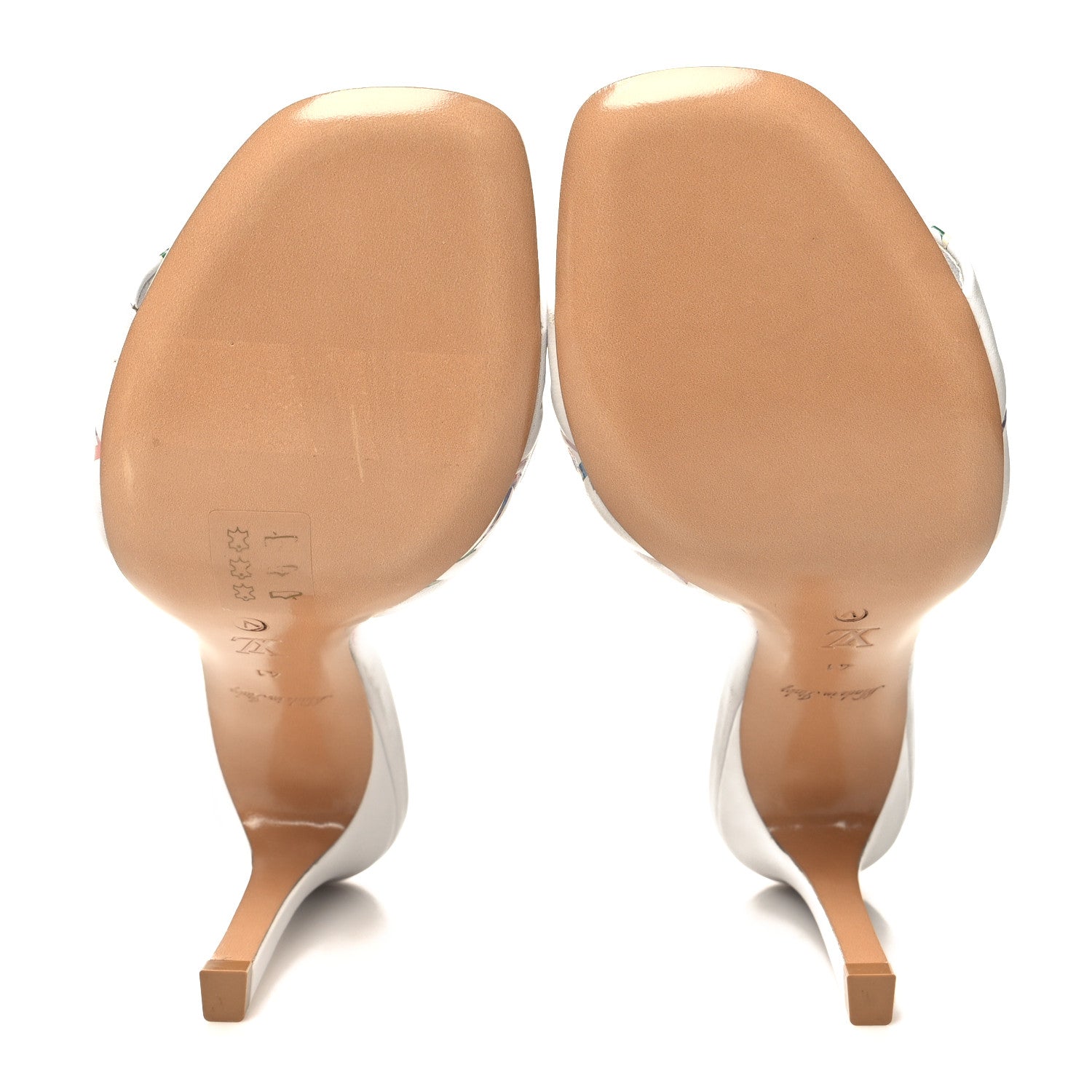 Louis Vuitton Lambskin Embossed Monogram Watercolor Neo Revival 95mm Mules 41 White Multicolor 5 of 8