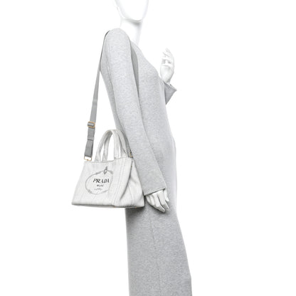 Prada Canapa Small Logo Tote White 3 of 13