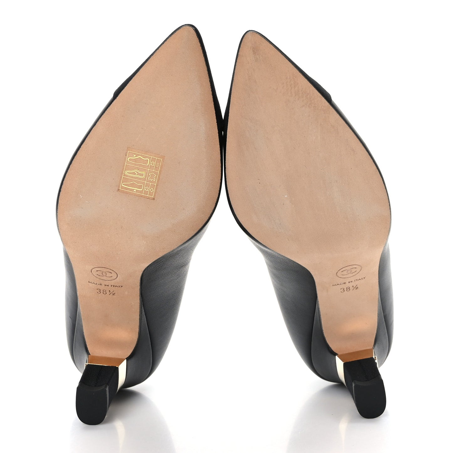 Lambskin Grosgrain Cap Toe CC Pumps 38.5 Black