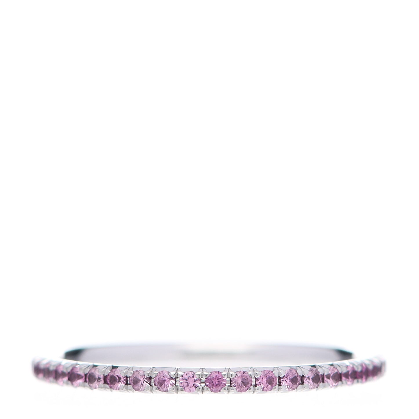 18K White Gold Pink Sapphire Metro Ring 53 6.5