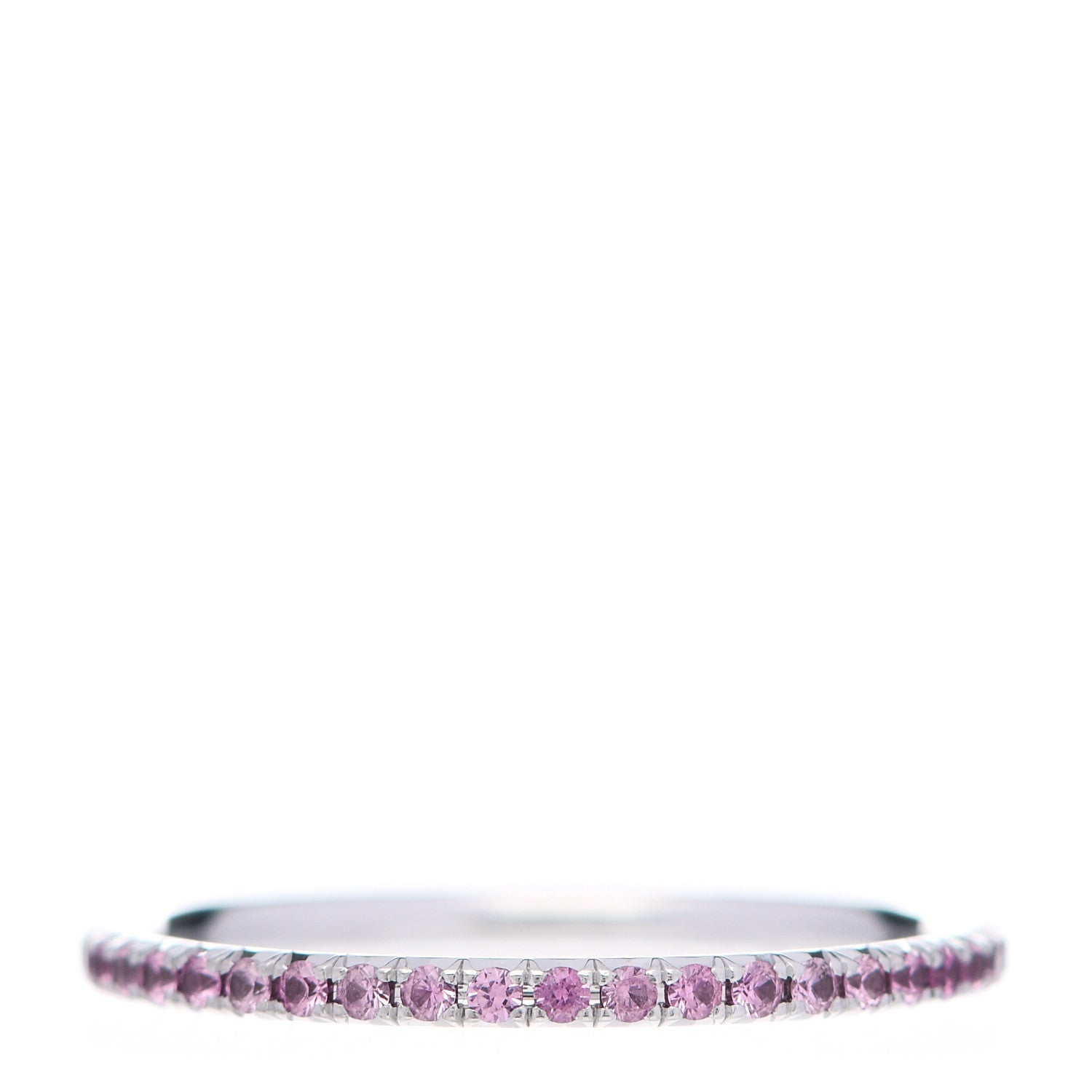 Tiffany 18K White Gold Pink Sapphire Metro Ring 53 6.5 3 of 5