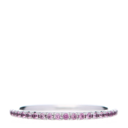 Tiffany 18K White Gold Pink Sapphire Metro Ring 53 6.5 3 of 5