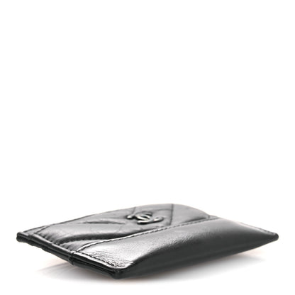 Chanel Aged Calfskin Chevron Quilted Gabrielle Card Holder So Black 4 of 9