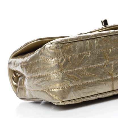 Chanel Patent Metallic Crumpled Calfskin Chevron Quilted Mini Rectangular Flap Gold 6 of 13