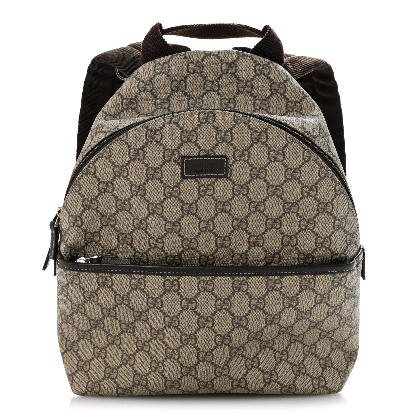 GG Supreme Monogram Margaux Calfskin Childrens Day Backpack Beige Ebony Cocoa Dark Chocolate