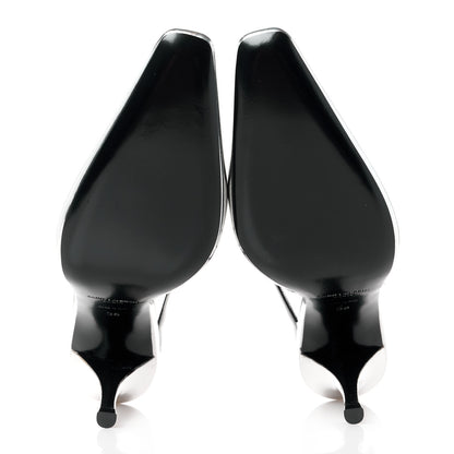 Saint Laurent Patent Tom 90 Dream Slingback Pumps 36 Argento 5 of 9