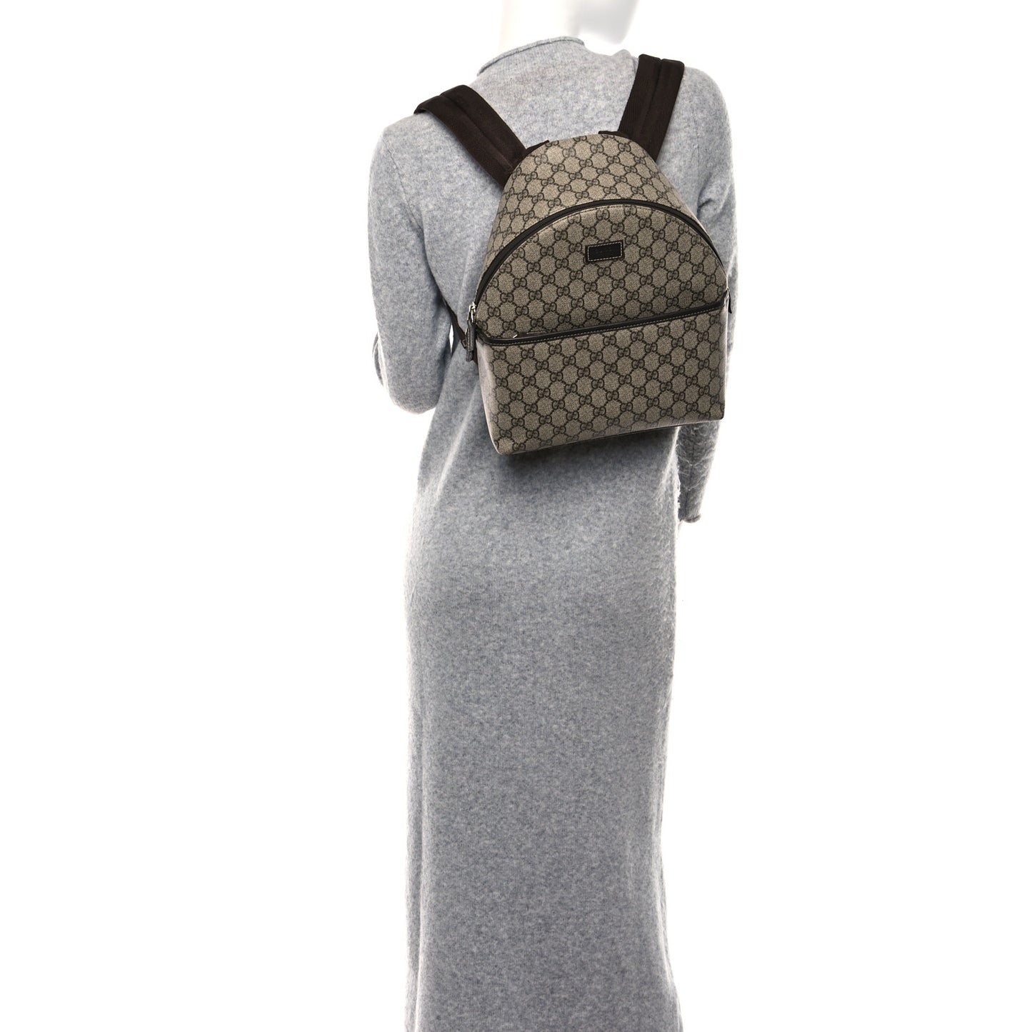 GG Supreme Monogram Margaux Calfskin Childrens Day Backpack Beige Ebony Cocoa Dark Chocolate