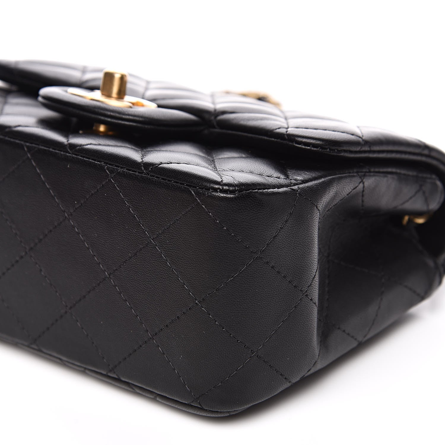 Chanel Lambskin Quilted Mini Square Flap Black 10 of 12