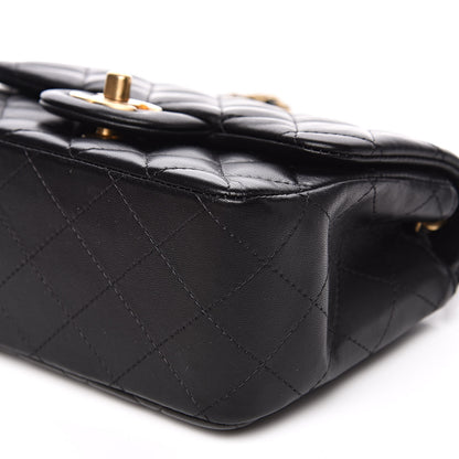 Chanel Lambskin Quilted Mini Square Flap Black 10 of 12