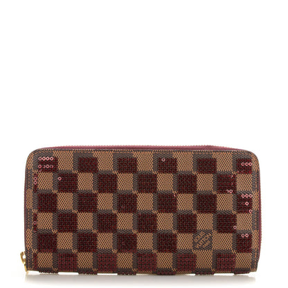 Louis Vuitton Damier Paillettes Zippy Wallet Red 1 of 7
