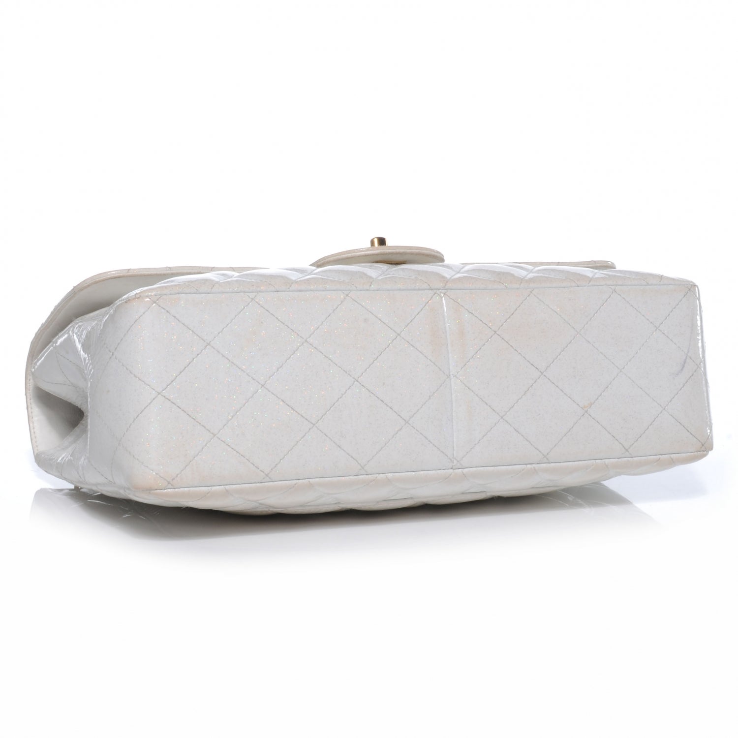 Chanel Patent Quilted Evening Star Jumbo Flap White 4 of 11
