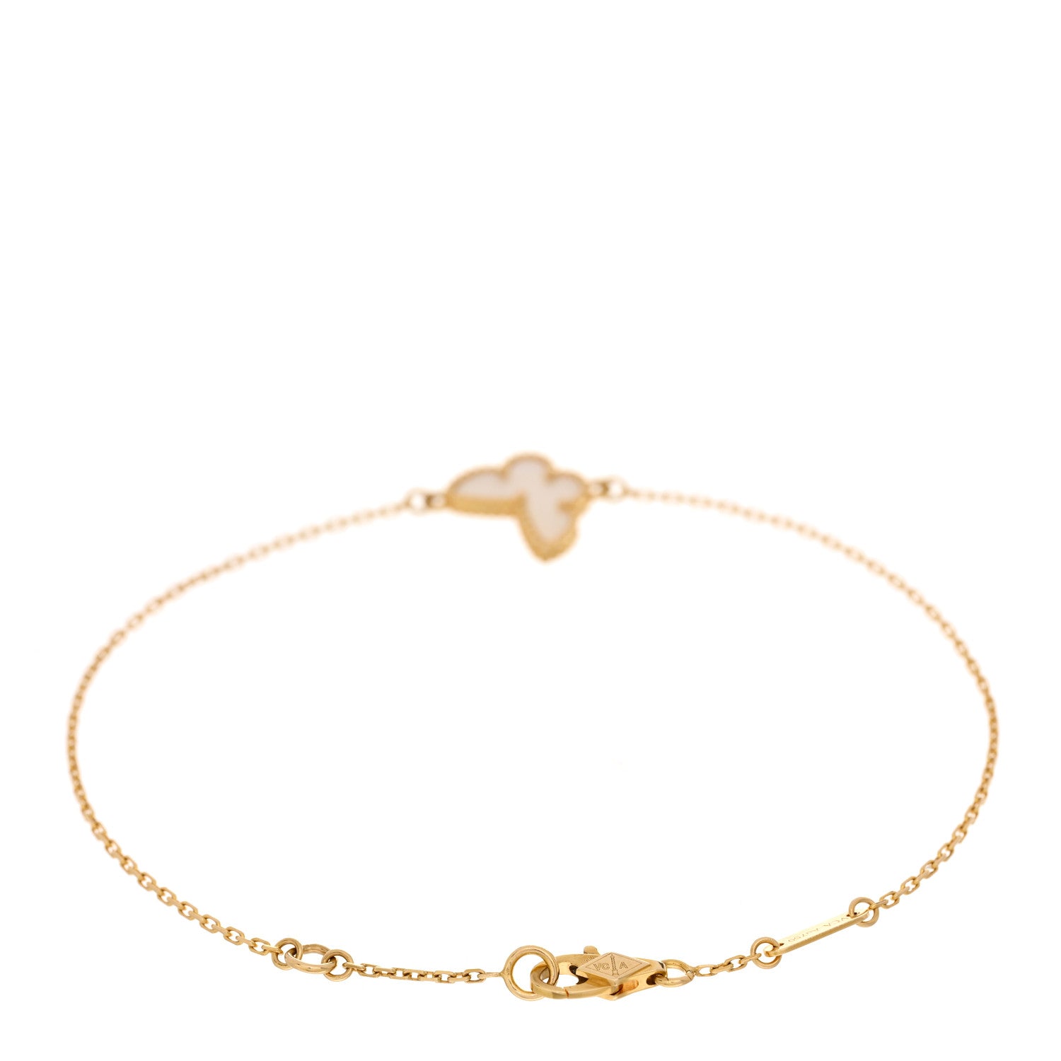 Van Cleef & Arpels 18K Yellow Gold Mother of Pearl Sweet Alhambra Butterfly Bracelet 2 of 4