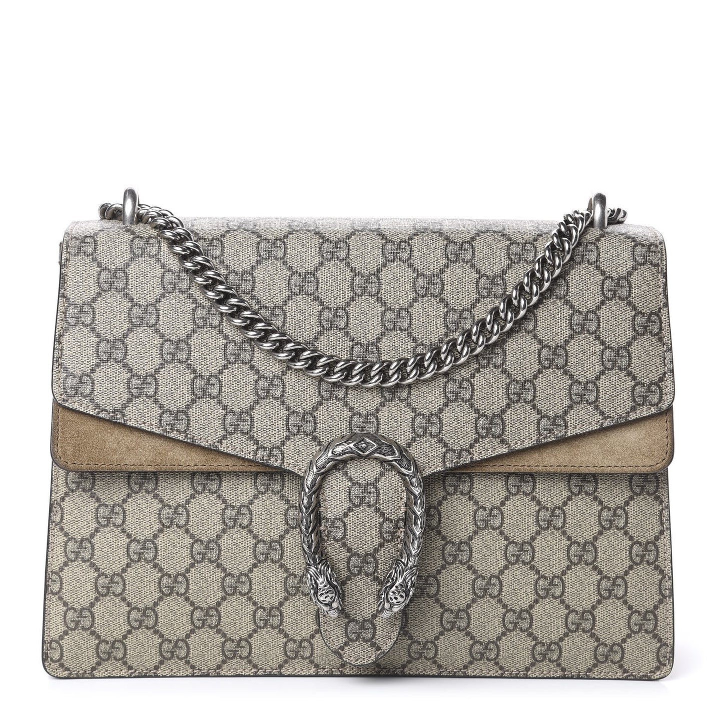 GG Supreme Monogram Medium Dionysus Shoulder Bag Taupe