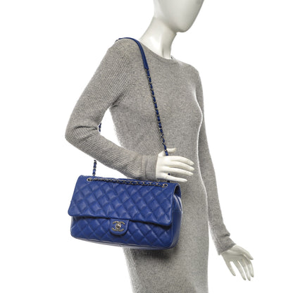 Chanel Caviar Quilted Jumbo Easy Flap Blue 2 of 7