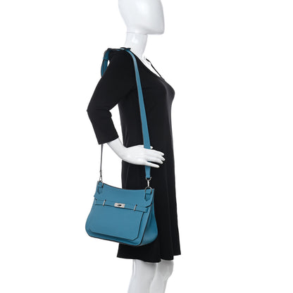 Hermes Taurillon Clemence Jypsiere 28 Turquoise 2 of 11