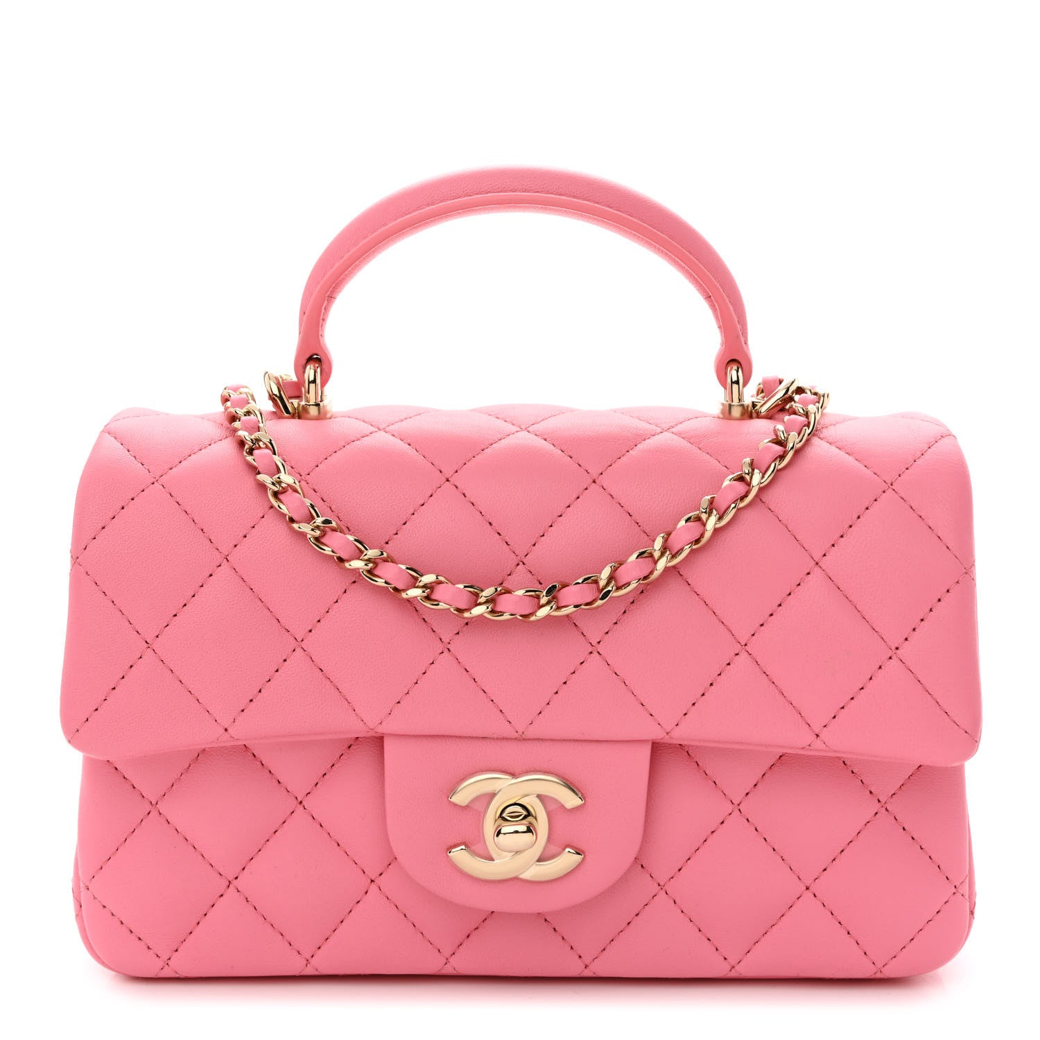 Chanel Caviar Quilted Mini Top Handle Rectangular Flap Pink 1 of 11