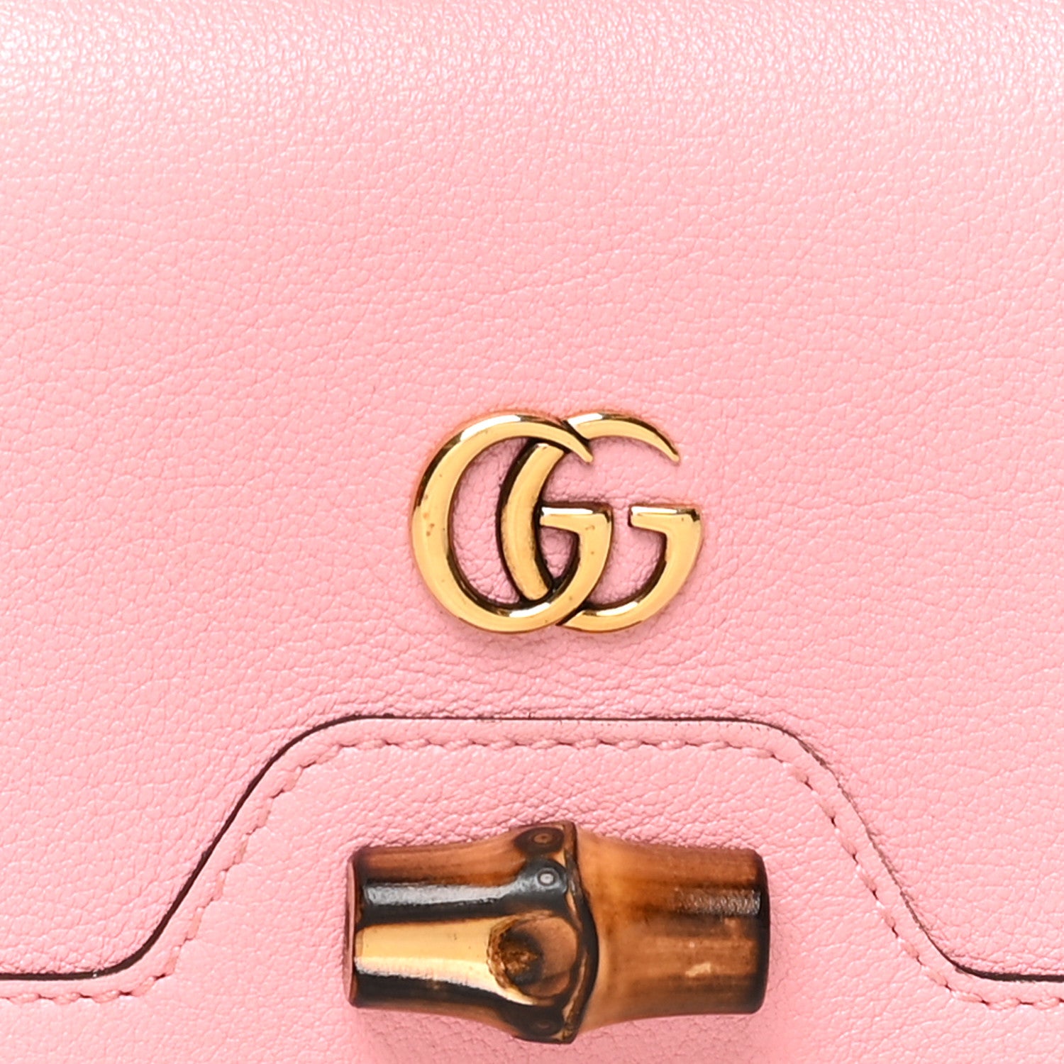 Gucci Wonka Grain Calfskin Diana Card Case Wallet Wild Rose 8 of 9