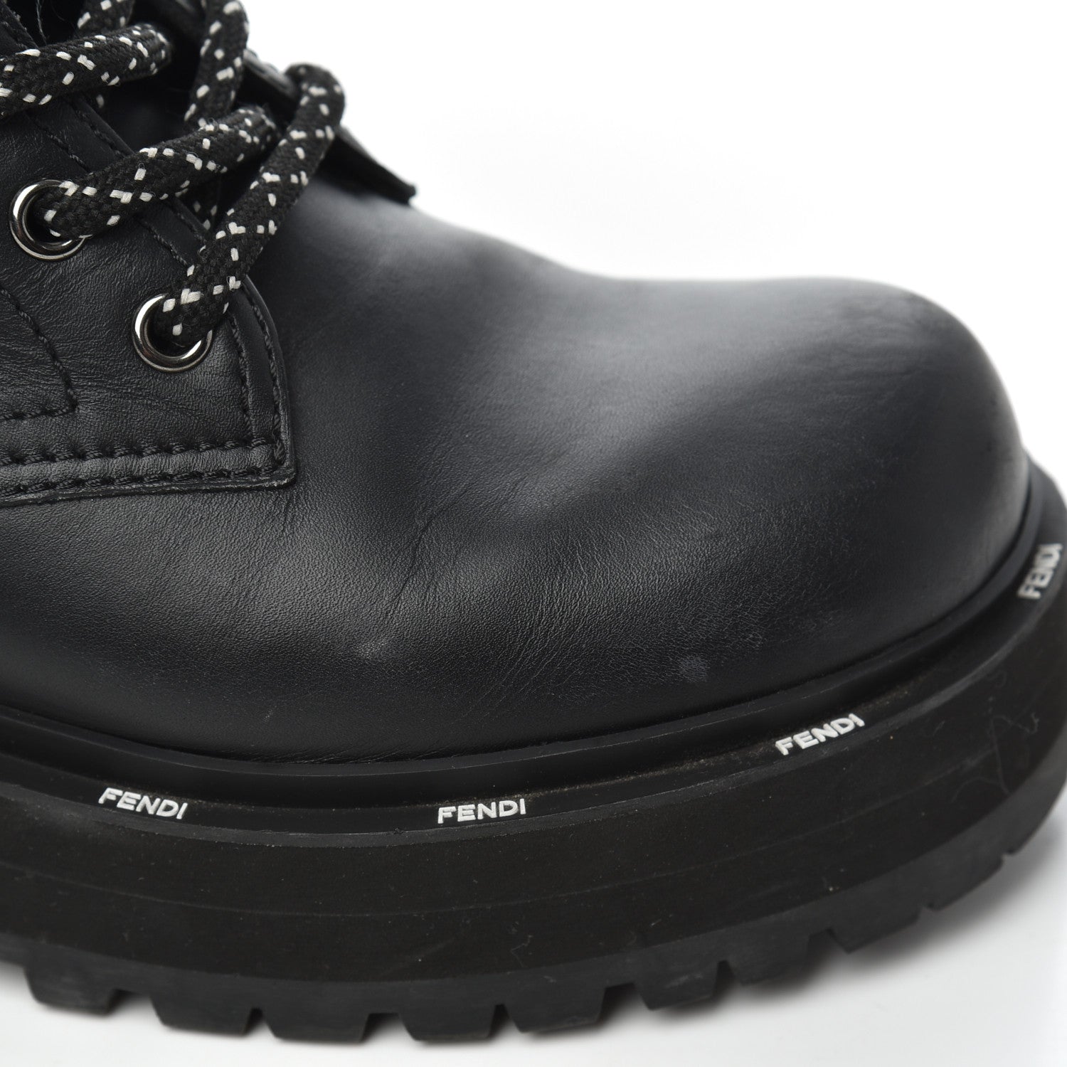 Fendi Calfskin FFreedom Platform Biker Boots 35 Black 11 of 18